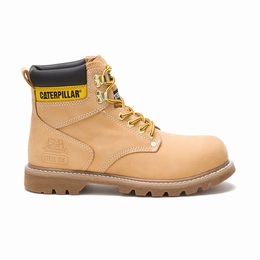 Caterpillar Second Shift Steel Toe Work Férfi 6 Inch Bakancs Narancssárga, HU-Q084